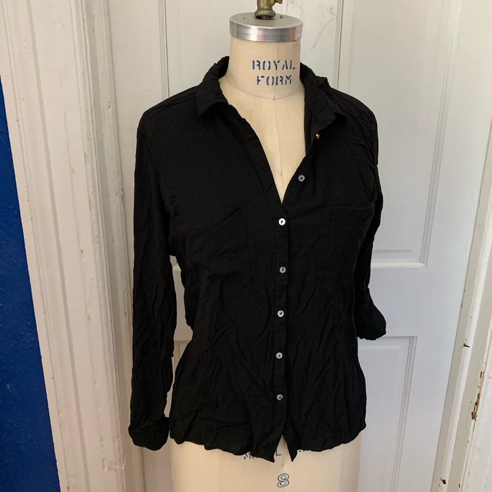 FCNY black button down shirt